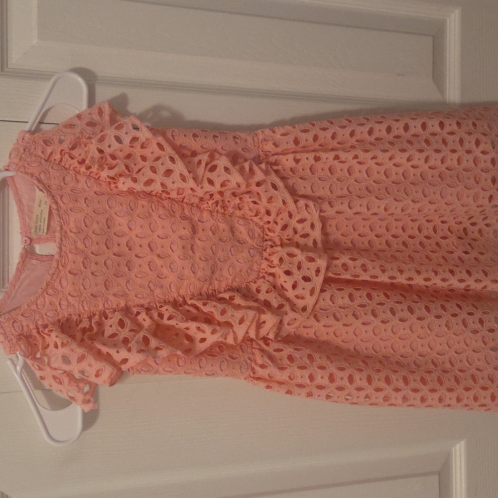 Zara Girls Pink Eyelet Dress